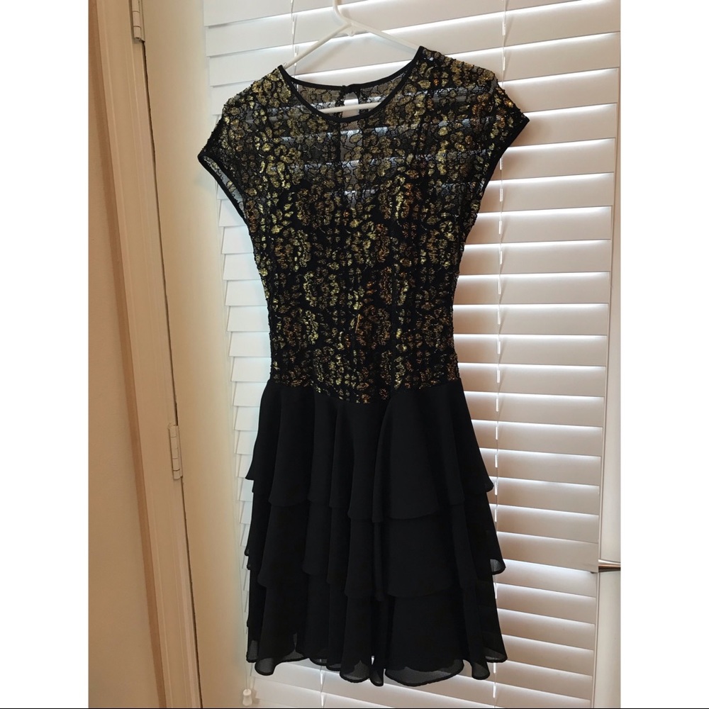 Vintage Black & Gold Cocktail Dress